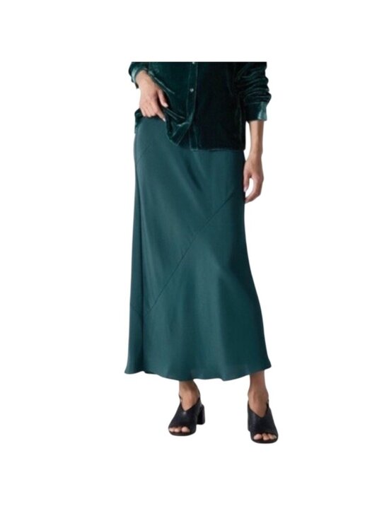 Eileen Fisher Dresses & Skirts - Eileen Fisher Pine Green Bias Maxi Skirt Womens Size S NWT 100% Silk Sustainable